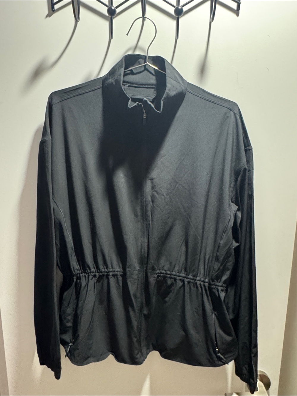 Women’s, Lululemon Black Lightweight Zip Jacket with Elastic Waist